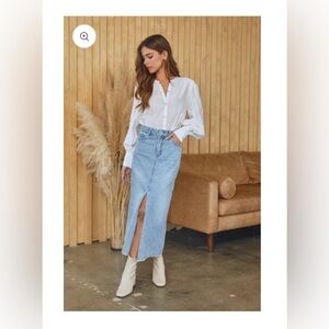 H-Line light Blue Denim Skirt